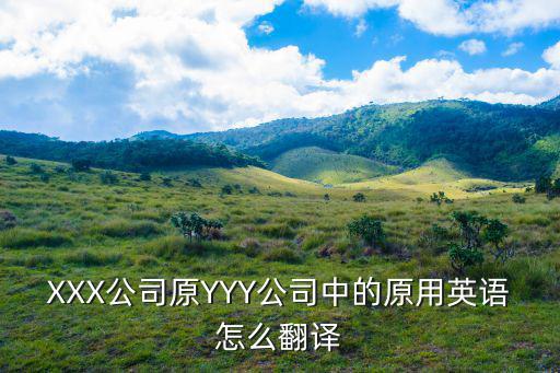 XXX公司原YYY公司中的原用英語(yǔ)怎么翻譯