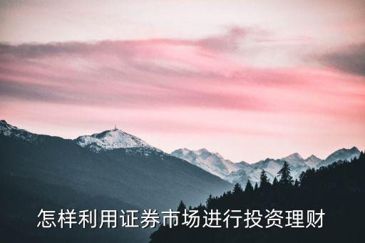 怎樣利用證券市場(chǎng)進(jìn)行投資理財(cái)