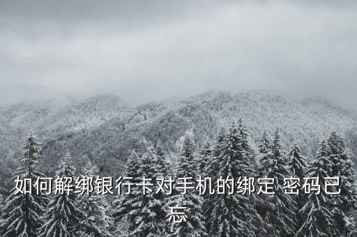 如何解綁銀行卡對手機(jī)的綁定 密碼已忘