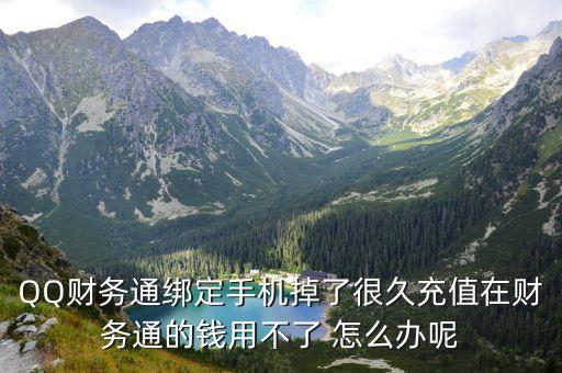 QQ財務(wù)通綁定手機掉了很久充值在財務(wù)通的錢用不了 怎么辦呢