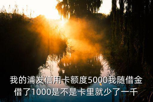 我的浦發(fā)信用卡額度5000我隨借金借了1000是不是卡里就少了一千