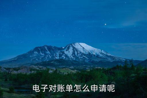 電子版賬單怎么弄，電子對賬單怎么申請呢