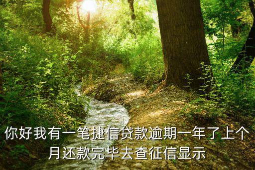你好我有一筆捷信貸款逾期一年了上個月還款完畢去查征信顯示