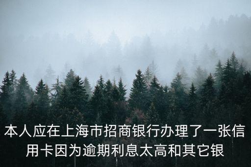 本人應(yīng)在上海市招商銀行辦理了一張信用卡因?yàn)橛馄诶⑻吆推渌y