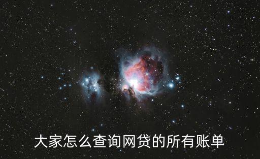 大家怎么查詢網(wǎng)貸的所有賬單