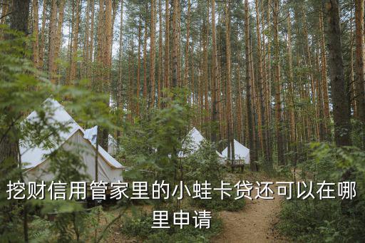 挖財信用管家里的小蛙卡貸還可以在哪里申請
