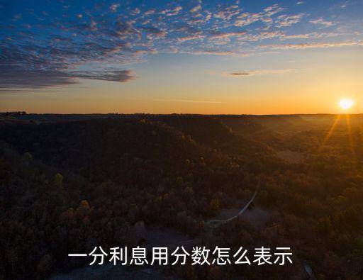一分利息用分數(shù)怎么表示
