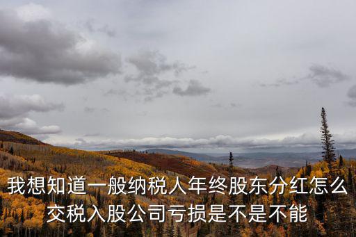 股票分紅稅怎么交稅，我想知道一般納稅人年終股東分紅怎么交稅入股公司虧損是不是不能