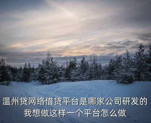 溫州貸網(wǎng)絡(luò)借貸平臺是哪家公司研發(fā)的我想做這樣一個平臺怎么做