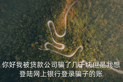 你好我被貸款公司騙了幾千塊但是我想登陸網(wǎng)上銀行登錄騙子的賬