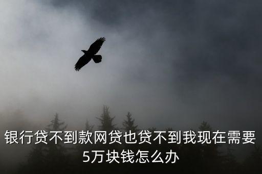 5萬塊錢的貸款怎么辦，缺錢想貸款5萬元怎么辦