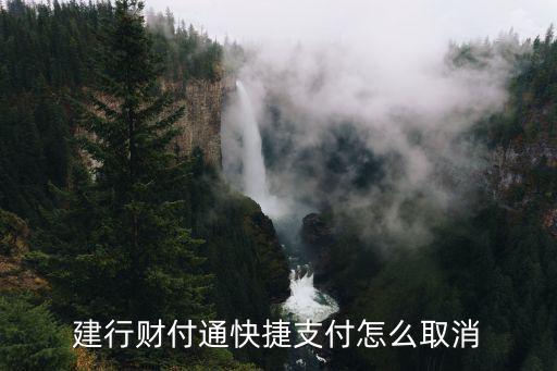 建行財(cái)付通快捷支付怎么取消