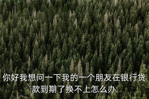 你好我想問一下我的一個朋友在銀行貸款到期了換不上怎么辦