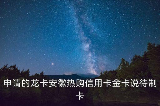 申請的龍卡安徽熱購信用卡金卡說待制卡