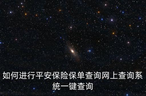 如何進(jìn)行平安保險保單查詢網(wǎng)上查詢系統(tǒng)一鍵查詢
