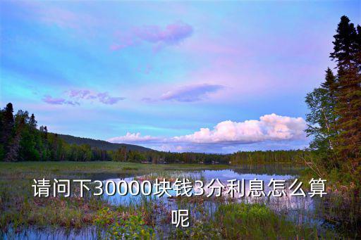 3萬1分3的利息怎么算，3萬元1分息利息是多少安12月計(jì)算
