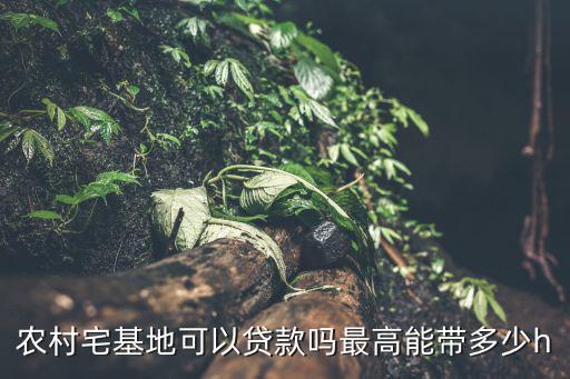 怎么用農(nóng)村宅基地貸款嗎，農(nóng)村宅基地可以貸款嗎最高能帶多少h