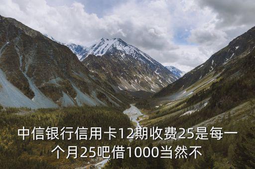 中信銀行信用卡12期收費(fèi)25是每一個(gè)月25吧借1000當(dāng)然不