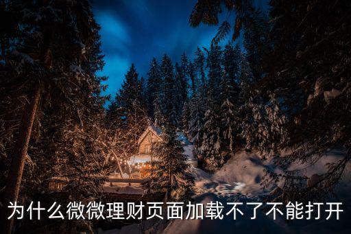 理財平臺頁面打不開怎么辦，為什么微微理財頁面加載不了不能打開