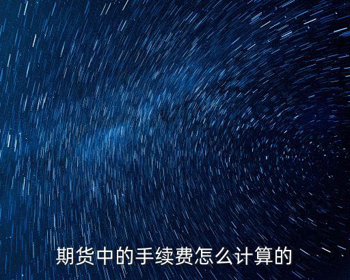 期貨中的手續(xù)費(fèi)怎么計(jì)算的