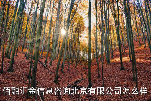 佰融匯金信息咨詢北京有限公司怎么樣