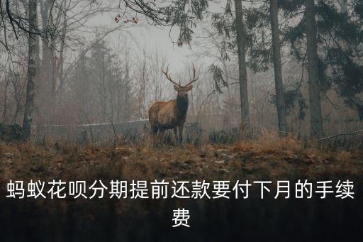 螞蟻花唄分期提前還款要付下月的手續(xù)費