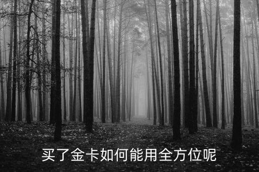 買了金卡如何能用全方位呢