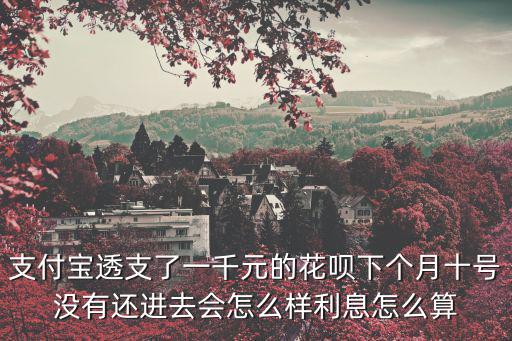 支付寶透支了一千元的花唄下個(gè)月十號(hào)沒有還進(jìn)去會(huì)怎么樣利息怎么算