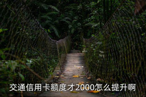 交通信用卡額度才2000怎么提升啊