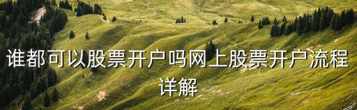 誰都可以股票開戶嗎網(wǎng)上股票開戶流程詳解