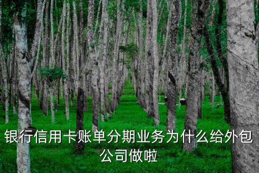 信用卡預(yù)期外包怎么辦，銀行信用卡賬單分期業(yè)務(wù)為什么給外包公司做啦
