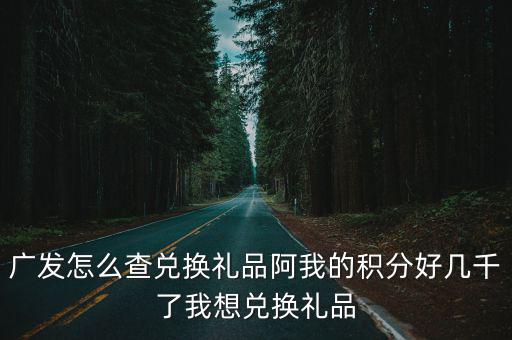廣發(fā)怎么查兌換禮品阿我的積分好幾千了我想兌換禮品