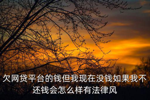欠網(wǎng)貸平臺(tái)的錢(qián)但我現(xiàn)在沒(méi)錢(qián)如果我不還錢(qián)會(huì)怎么樣有法律風(fēng)