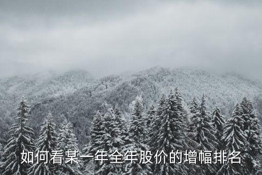 怎么看股票全年漲幅，如何看某一年全年股價(jià)的增幅排名