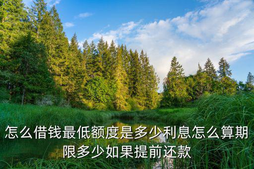 怎么借錢最低額度是多少利息怎么算期限多少如果提前還款