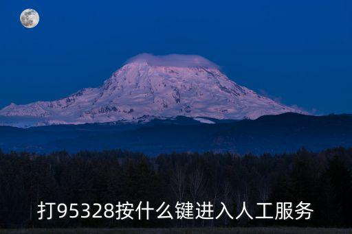 征信客服人工怎么進，打95328按什么鍵進入人工服務