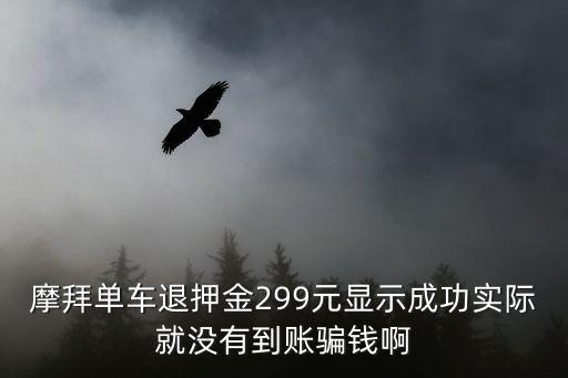 摩拜單車退押金299元顯示成功實際就沒有到賬騙錢啊
