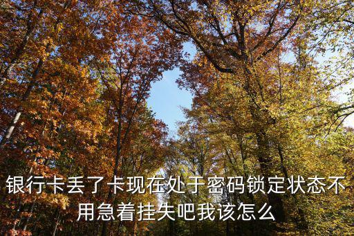 銀行卡丟了卡現(xiàn)在處于密碼鎖定狀態(tài)不用急著掛失吧我該怎么