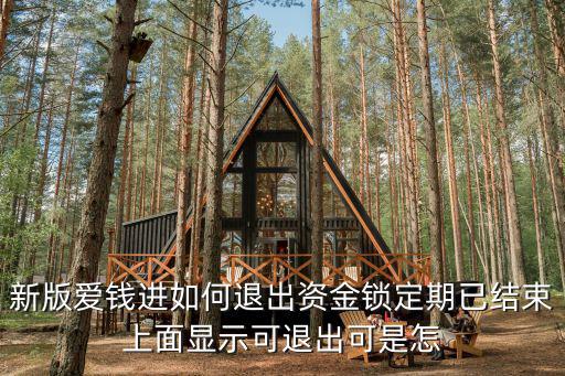 新版愛錢進如何退出資金鎖定期已結(jié)束上面顯示可退出可是怎