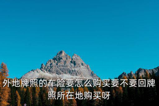 外地牌照的車險(xiǎn)要怎么購買要不要回牌照所在地購買呀