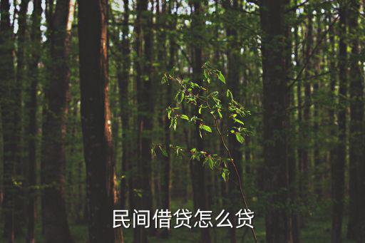 私人民間借貸怎么貸的，民間借貸怎么貸