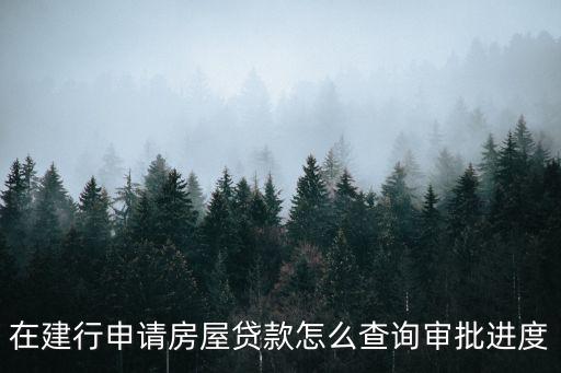 在建行申請房屋貸款怎么查詢審批進(jìn)度