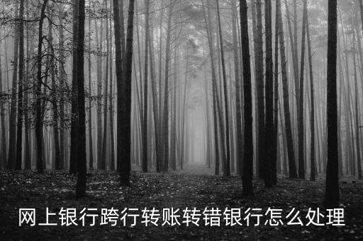 網(wǎng)上銀行跨行轉(zhuǎn)賬轉(zhuǎn)錯銀行怎么處理