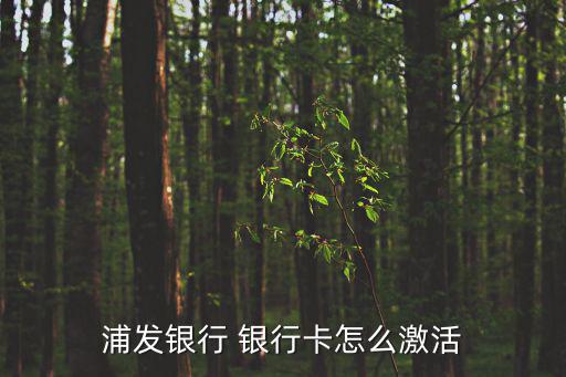 浦發(fā)卡儲蓄卡怎么激活，銀行卡怎么激活