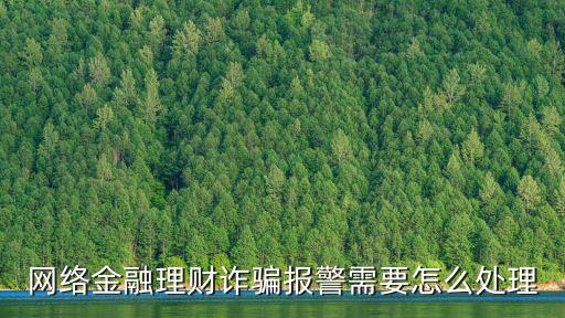 網(wǎng)絡金融理財詐騙報警需要怎么處理