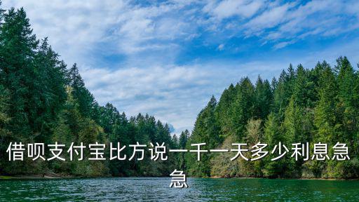 借唄支付寶比方說(shuō)一千一天多少利息急急