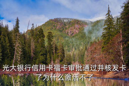 光大銀行信用卡?？▽徟ㄟ^并核發(fā)卡了為什么激活不了