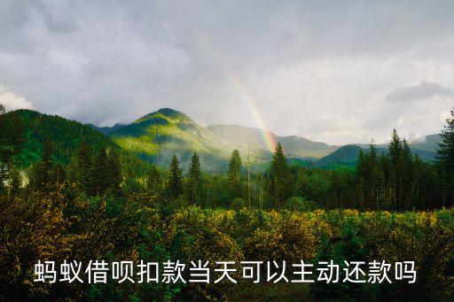 借唄怎么主動(dòng)分期還款嗎，螞蟻借唄扣款當(dāng)天可以主動(dòng)還款嗎