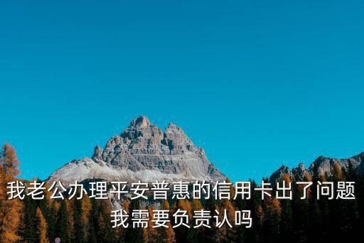 我老公辦理平安普惠的信用卡出了問題我需要負(fù)責(zé)認(rèn)嗎