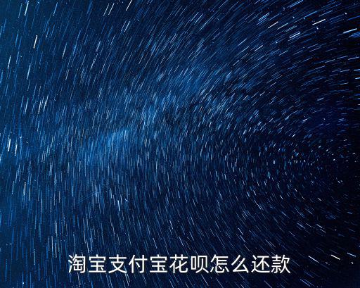 淘寶支付寶花唄怎么還款